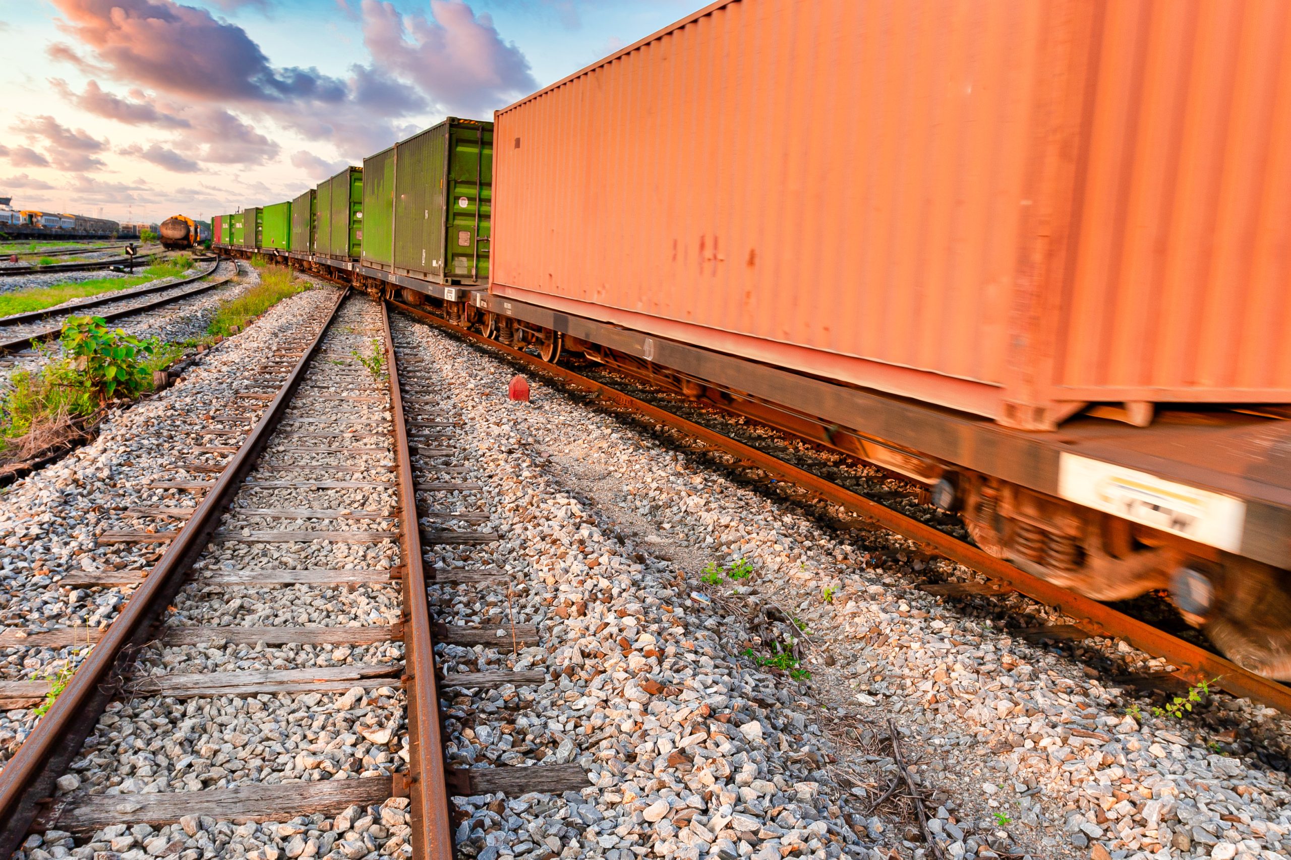 Container train, logistics railway chain
